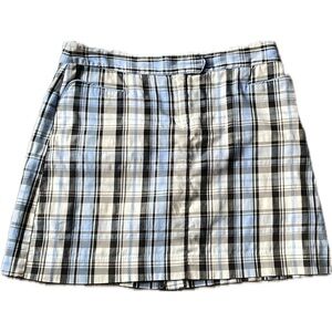 IZOD Blue & White Plaid Golf Skort with Pockets .